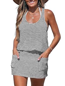 ★andar★ Melange Racerback Coverup Sleeveless CUPSHE Women Swimsuit Coverup Racerback Sleeveless Beach